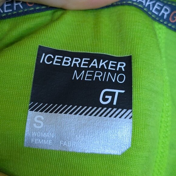 Icebreaker Shirt Merino GT Wool Tshirt Short Sleeve Yellow Shirt Small - Picture 4 of 7